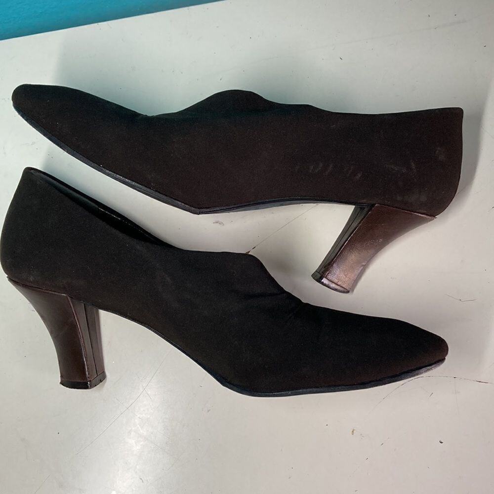 Thierry Rabotin Brown 39.5 Microfiber over Leather 2” Heels